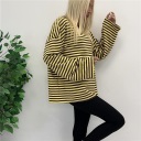 maglia con righe a contrasto oversize mocha